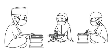 The Ustaz And Students Character Read The Koran Wearing Muslim Clothes