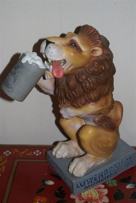 Lowenbrau Advertising Lion With Beer Stein Plastic 13