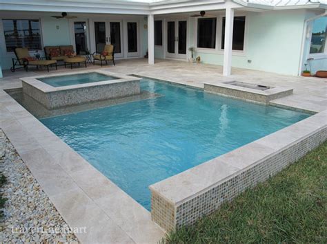 Ivory Tumbled Travertine Pool Deck Tiles Pavers And Pool Coping
