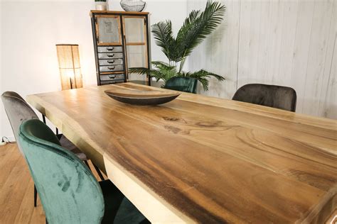 Table à manger bois massif naturel 200 cm HAWAI  Tables à manger
