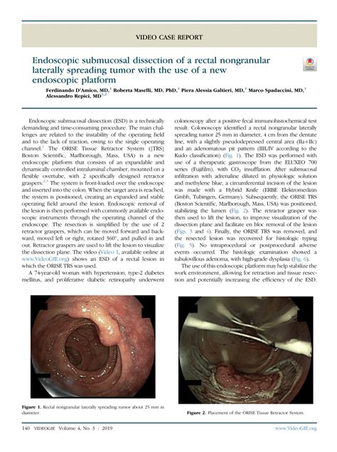 Pdf Endoscopic Submucosal Dissection Of A Rectal Nongranular