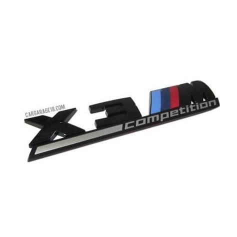Glossy Black X3 M Competition Emblem Size 175x40mm Cargarage18
