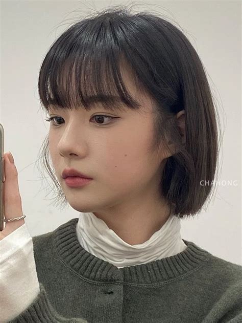 Korean Bob Hairstyle With Bangs For Girl Korean Short Haircut Layered