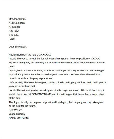 Beautiful Work Tips About Resignation Letter Immediate Effect Sample