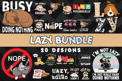 Lazy Day Bundle Svg 20 Designs Graphic By Enistle · Creative Fabrica