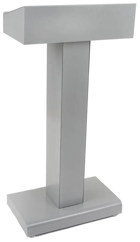 Closed Front Silver Steel Podium For School Classrooms