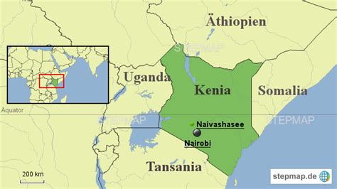 Izmantojiet kartes funkcijas, lai tuvinātu. StepMap - Kenia Naivashasee - Landkarte für Afrika