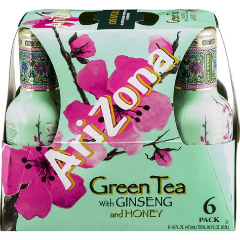 Arizona Green Tea With Ginseng And Honey 6 Pk Shop Foodtown
