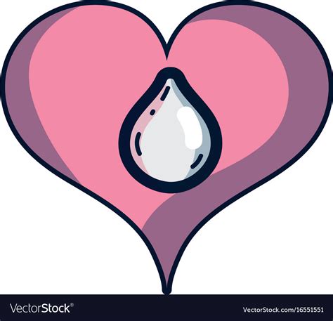 Heart With Water Drop Inside And Love Symbol Vector Image