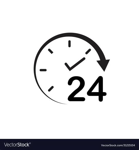 24 Hour Icon Design Royalty Free Vector Image Vectorstock