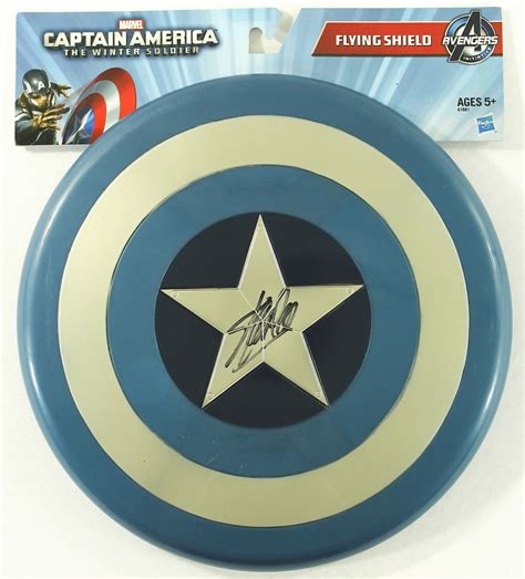 Stan Lee Signed Captain America Marvel Toy Flying Shield Stan Lee