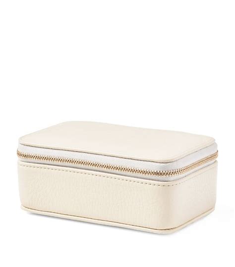 Aspinal Of London Neutral Medium Leather Travel Jewellery Box Harrods UK