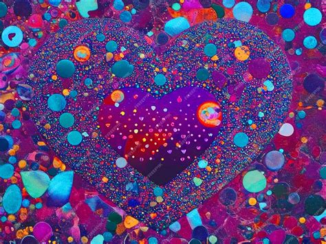 Premium Ai Image Trippy Psychedelic Heartswell Rendered Jewel Tones