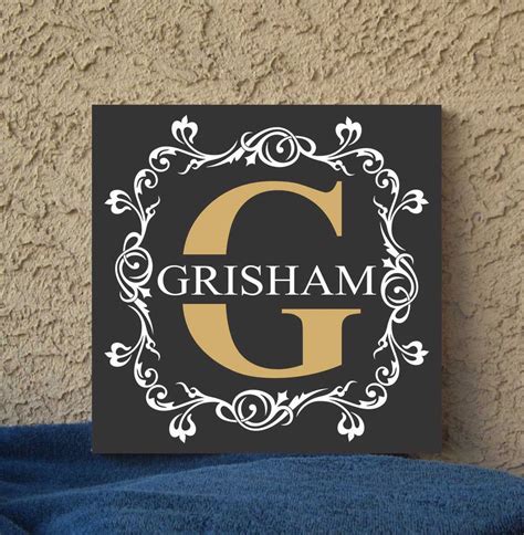Hand Painted Wedding Monogram Canvas Sign Custom Name Initial Canvas
