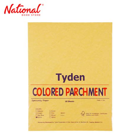 Tyden Parchment Paper 10s 90gsm Short Ochre Specialty Paper