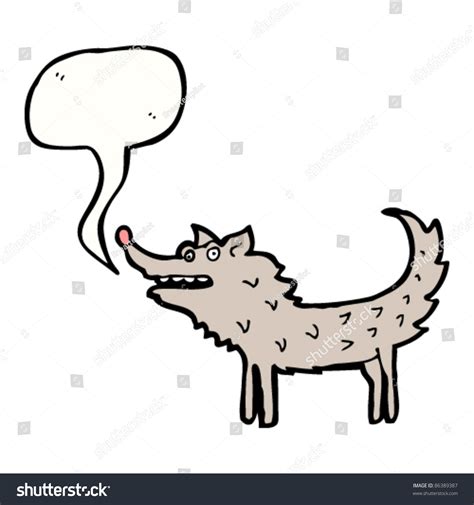 Cartoon Wolf With Speech Bubble Stock Vector Illustration 86389387