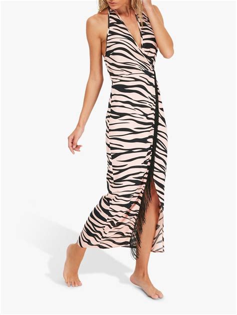 Trendyol Halter Neck Zebra Print Maxi Dress Multi Zebra Print Maxi