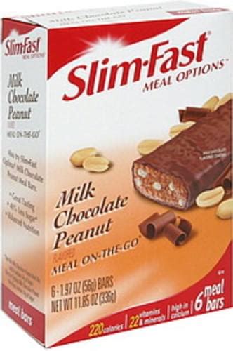 Slimfast Milk Chocolate Peanut Meal Bars 6 Ea Nutrition Information