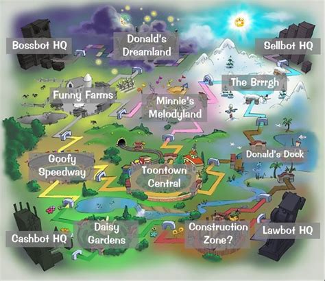 Heres A Labeled Version Of The Original Toontown Online Map Rtoontown