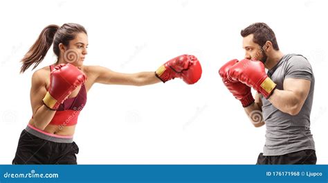 Man And Woman Boxing Stock Photo Image Of Exercise 176171968