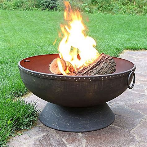 Sunnydaze 30 Inch Firebowl Fire Pit With Handles And Spark Screen