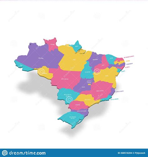 Brazil Political Map Of Administrative Divisions Stock Illustration