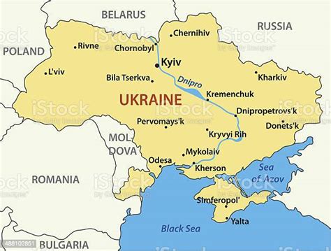 Peta Ukraina Ilustrasi Vektor Ilustrasi Stok Unduh Gambar Sekarang