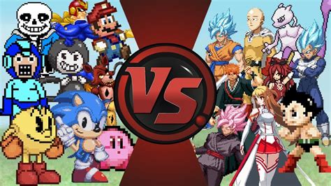 Video Games Vs Anime Animation Undertale Mario And Sonic Vs Goku One