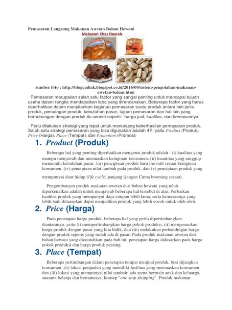 Detail Contoh Strategi Pemasaran Produk Makanan Koleksi Nomer 20