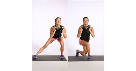 Side Lunge To Curtsy Squat Butt Workout With Dumbbells Popsugar Fitness Photo 3