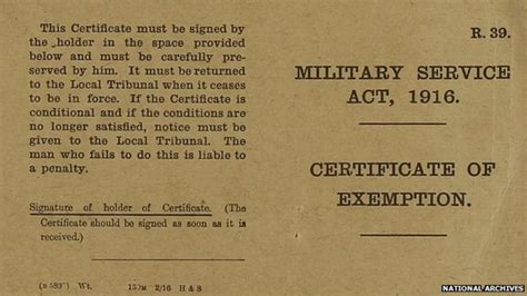 World War One Military Service Tribunals And Those Who Did Not Fight