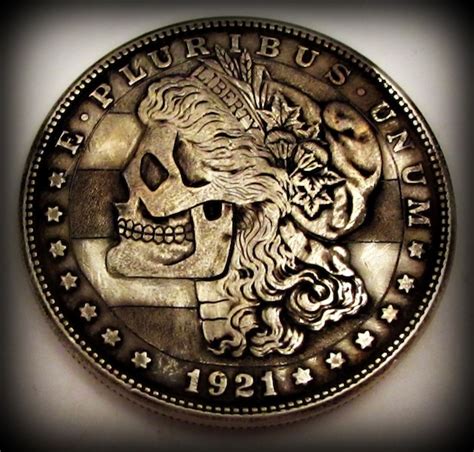 1921 Silver Morgan Dollar Skull Hobo Nickel By Jbexpress On Deviantart
