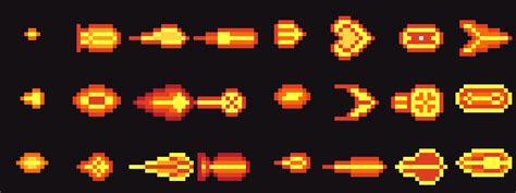 2th Update Animated Fire Bullet 16x16 Fire Pixel Bullet 16x16 By Bdragon1727