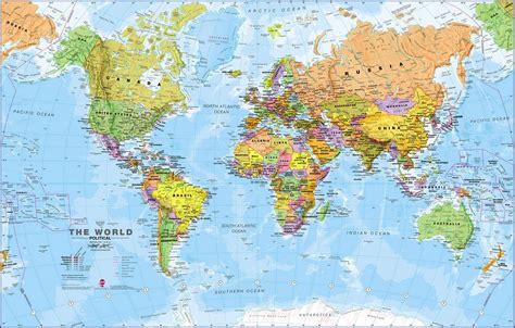 Small Political World Wall Map Laminated Images And Photos Finder