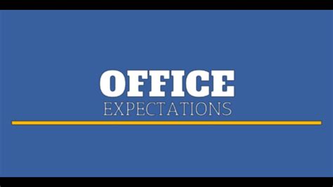 Office Expectations Youtube