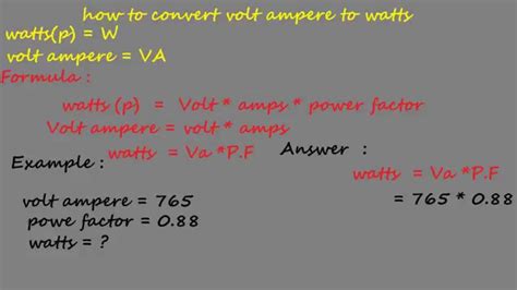 How To Convert Volt Ampere To Watts Electrical Formulas Va And W