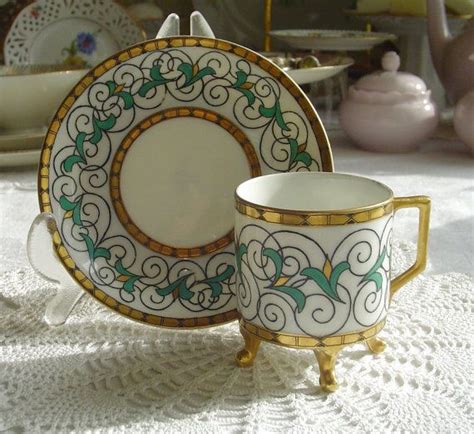 Exquisite Emerald Green Footed Hand Painted S Etsy Hand Painted