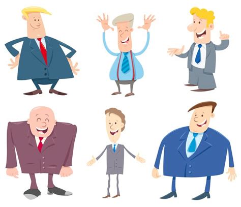 Premium Vector Businessmen Cartoon Characters Set
