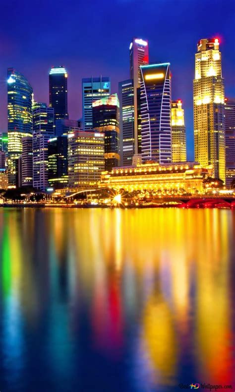 Singapore City Night 4k Wallpaper Download