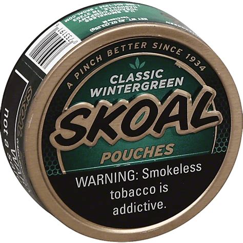 Skoal Smokeless Tobacco Classic Wintergreen Pouches Chewing Tobacco