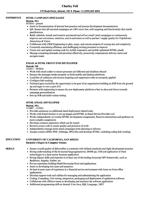 Sample Resume Using Html And Css Free Samples Examples And Format