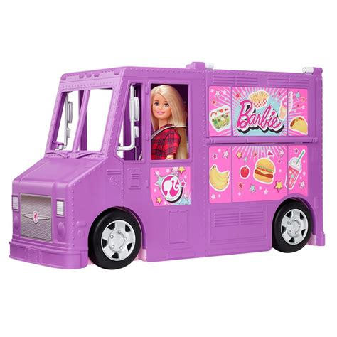 Barbie Food Truck With Multiple Play Areas And 30 Realistic Play Pieces