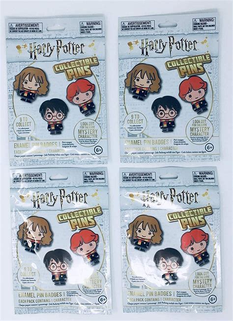 Harry Potter Enamel Collectible Pin Badges Lot Bundle Of 4