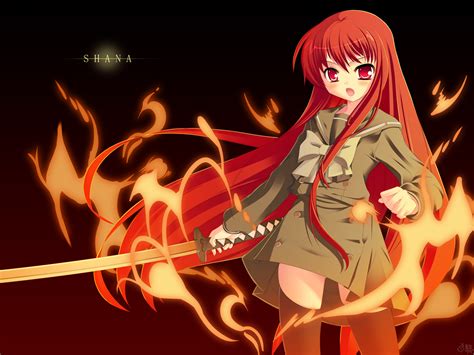 Natsumiya Yuzu Shana Shakugan No Shana Wallpaper 00s Fire Red
