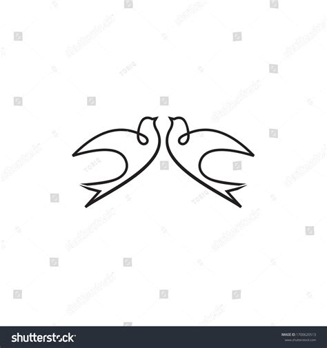 Two Birds Logo Design Simple Wedding Stock Vector Royalty Free