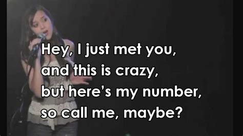 Call Me Maybe Carly Rae Jepsen Cover Megan Nicole LYRICS YouTube