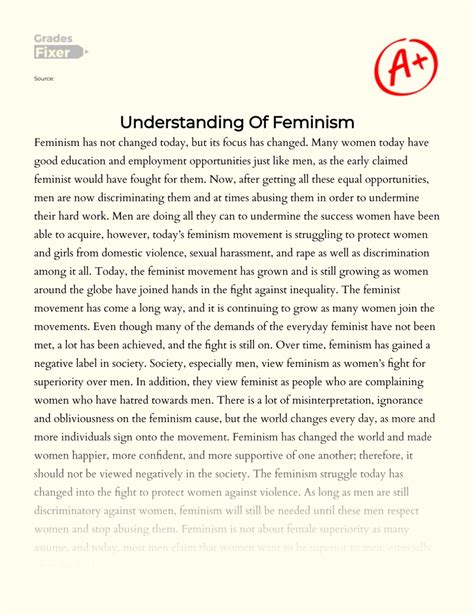 How To Write A Research Paper On Feminism Essay On Feminism In