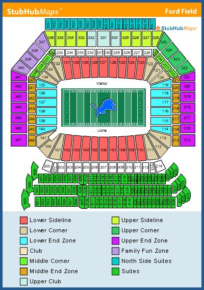 Ford Field Seating Chart Pictures Directions And History Detroit Lions Espn