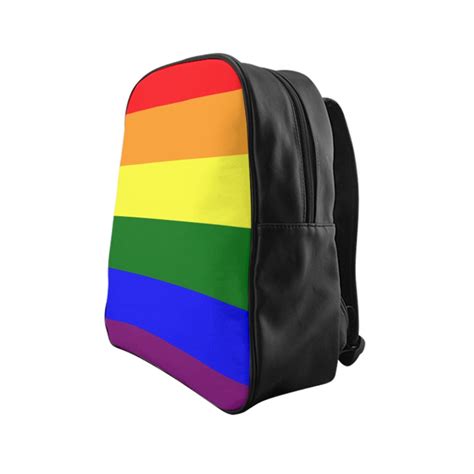 lgbt pride flag leather backpack with padded laptop sleeve etsy