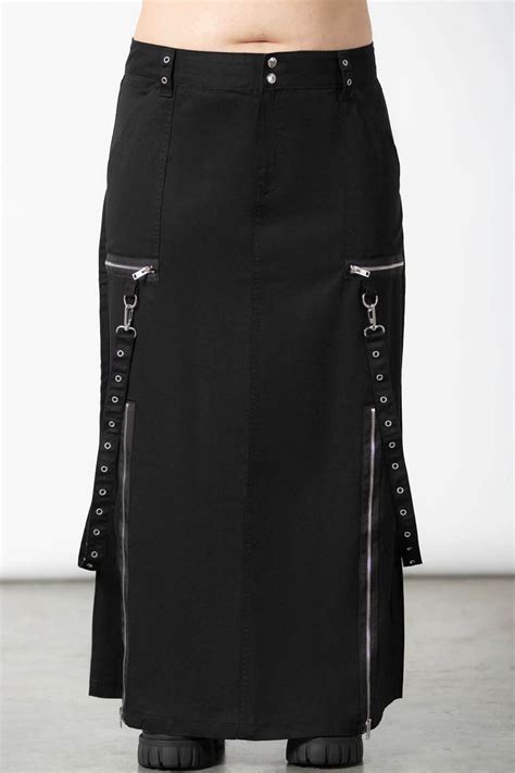 Arya Maxi Skirt Plus 3xl Black 100 Cotton Killstar Clothing